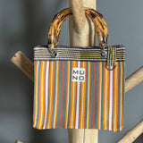 MUNO MINI TOTE WITH BAMBOO HANDLES - SUNSHINE STRIPE