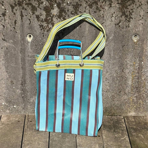 MUNO LARGE TOTE WITH SHOULDER STRAP - OCEAN