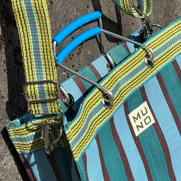 MUNO LARGE TOTE WITH SHOULDER STRAP - OCEAN