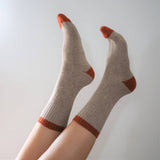 Klue Merino Wool Socks - Beige & Orange