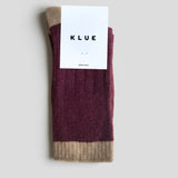 Klue Merino Wool Socks - Burgundy & Caramel