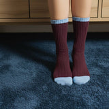 Klue Merino Wool Socks - Burgundy & Sky Blue