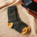 Klue Merino Wool Socks - Khaki & Yellow