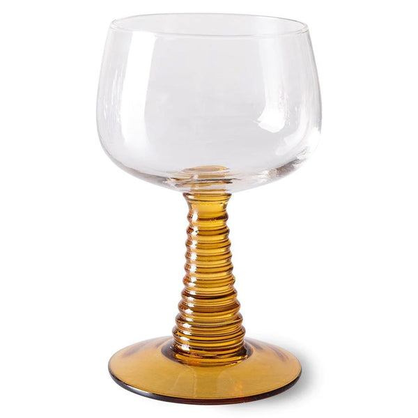 SWIRL WINE GLASS - AMBER