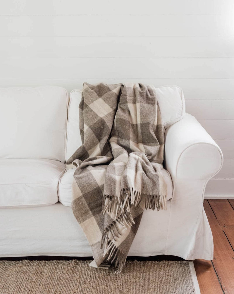SCOTTISH RECYCLED WOOL BLANKET - NATURAL