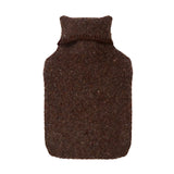 Diagonal Stripe Wool Hot Water Bottle - Coffee