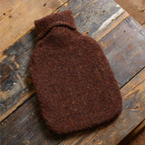 Diagonal Stripe Wool Hot Water Bottle - Coffee