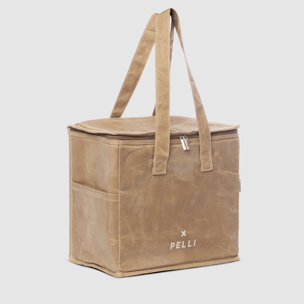 PELLI CHILL HOMIE WAXED CANVAS LARGE COOLER BAG - TAN