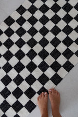 Checkered Rug - Black and Natural