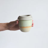 REUSABLE TAKEAWAY CUP 8OZ - EVERGREEN ON NATURAL