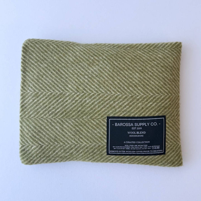 HERRINGBONE WOOL BLEND HEAT PACK - OLIVE