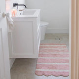 RASPBERRY RIPPLE SCALLOPED BATH MAT - PINK