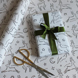 PREMIUM PAINTED REINDEERS WITH NAMES WRAPPING PAPER