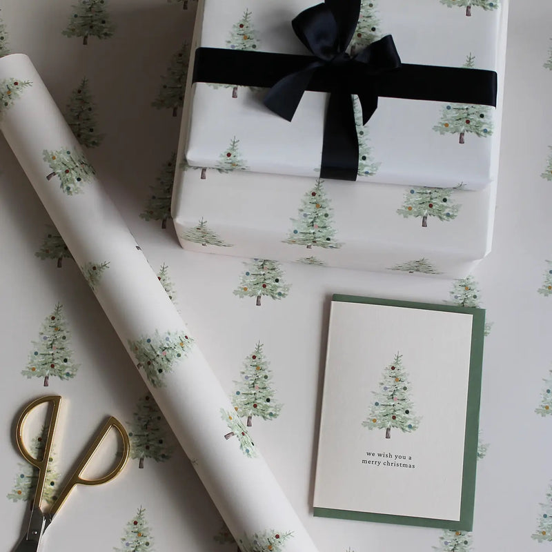 PREMIUM PAINTED CHRISTMAS TREE WRAPPING PAPER