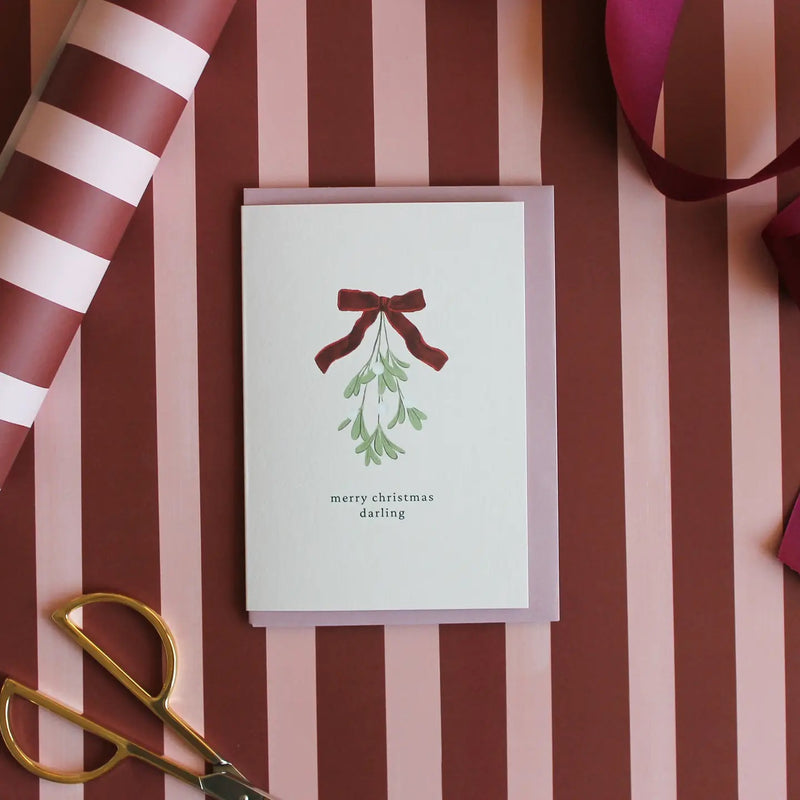 PAINTED MISTLETOE CARD