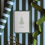 PREMIUM GREEN PAINTED STRIPE WRAPPING PAPER