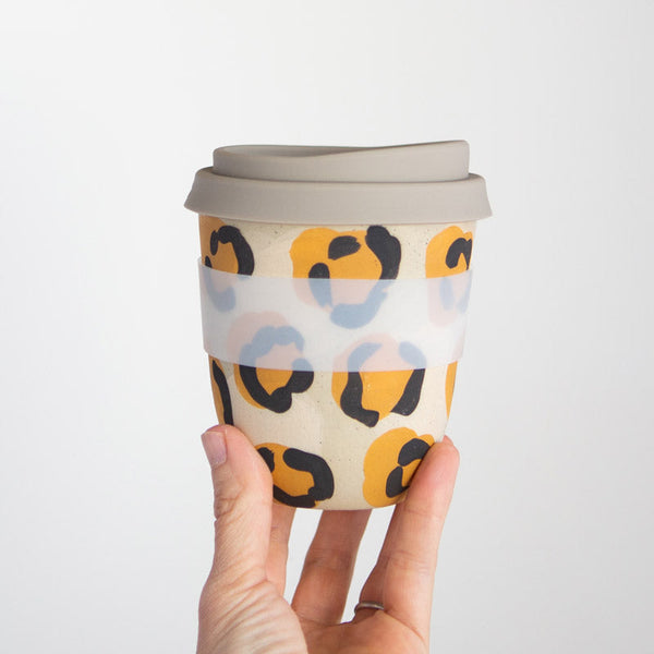 LEOPARD TAKEAWAY CUP 120Z - NATURAL LID