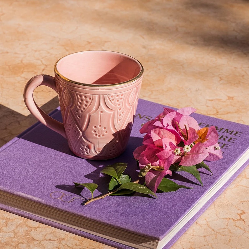 12K GOLD ENGRAVED MUG - BLUSH