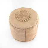 CHABI CHIC LEATHER POUFFE – NATURAL
