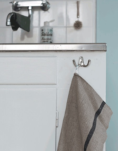 FOG LINEN TEA TOWEL - ECRU/BLACK