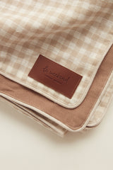 ALMOND GINGHAM LINEN PICNIC RUG