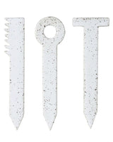 HERB GARDEN STAKES SET OF 3 - WHITE SPECKLE